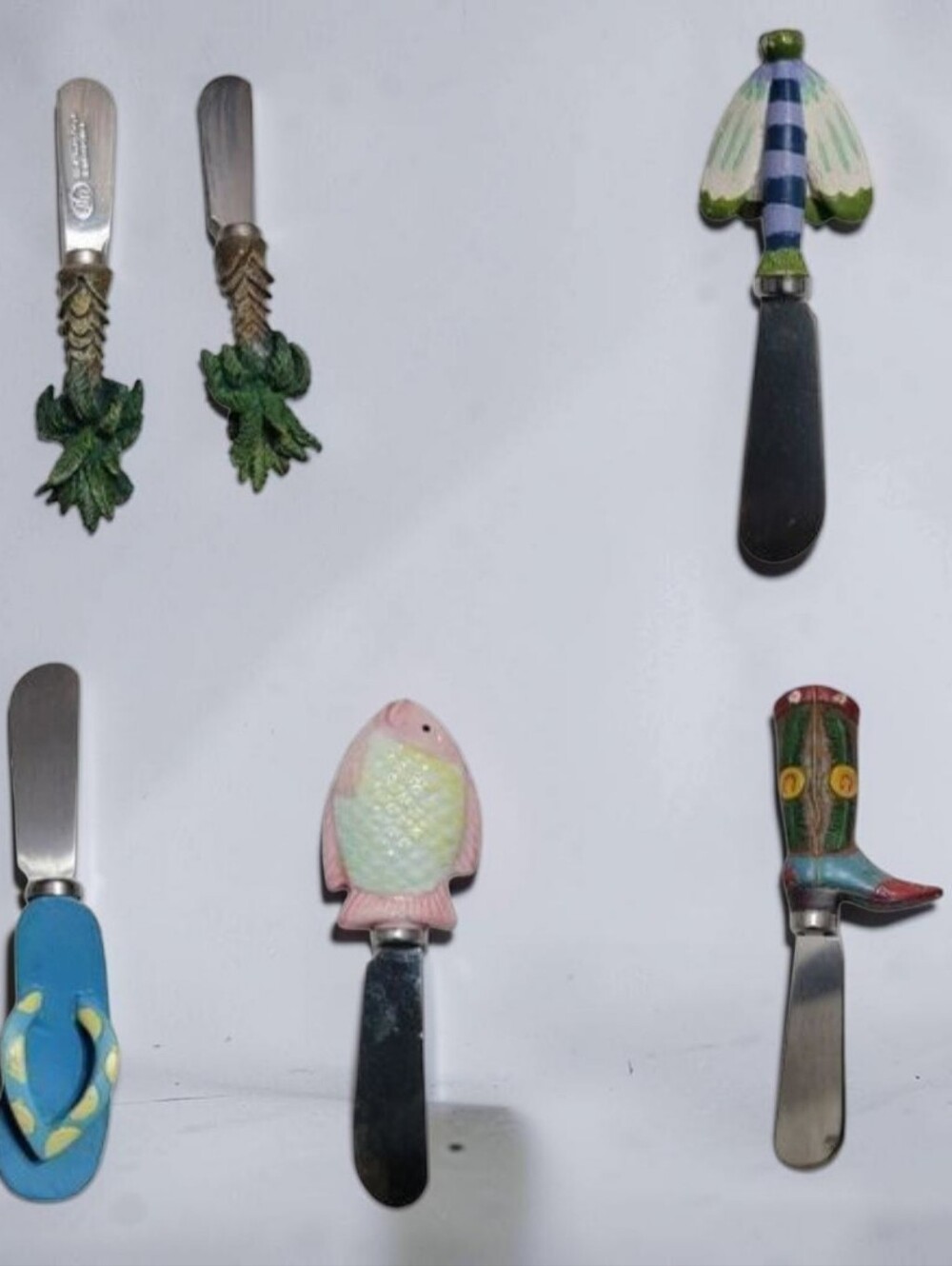 Cheese knife spreader Set of 6 Charcuterie Butter Board boot butterfly fish palm